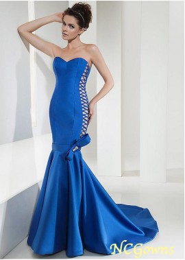 Blue Tone Floor-Length Sweetheart Satin Special Occasion Dresses