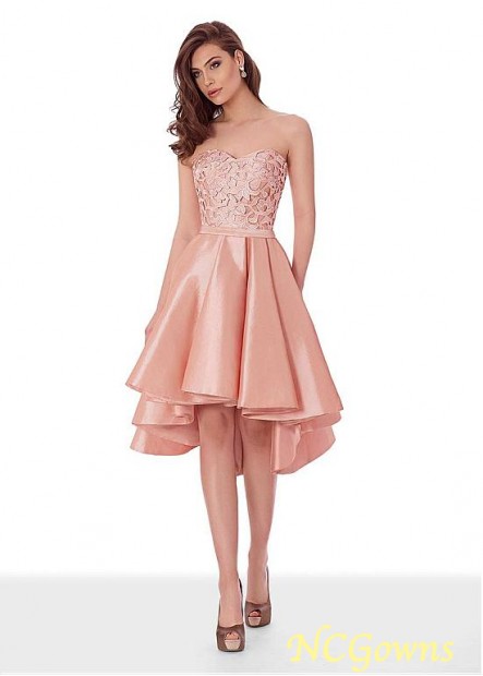 Pleat Skirt Type Lace  Taffeta A-Line Sweetheart Pink Dresses