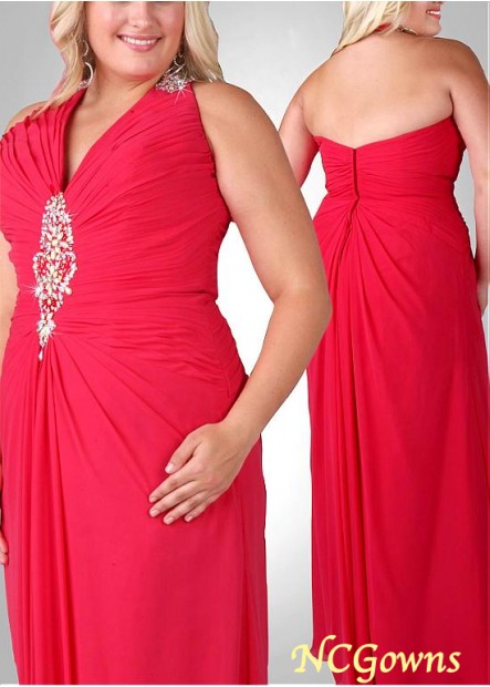 Ncgowns Chiffon Fabric Floor-Length Hemline Red Tone Draping Skirt Type Special Occasion Dresses