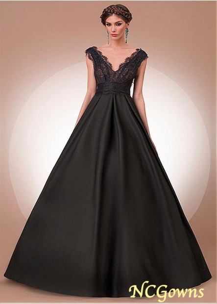 V-Neck Neckline A-Line Silhouette Black Lace Black Dresses