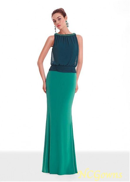 Ncgowns Floor-Length Straight Skirt Type Blue Tone Chiffon Evening Dresses
