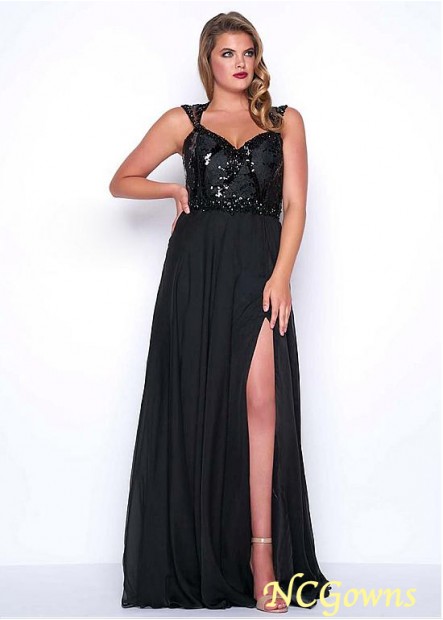 Floor-Length Hemline Black Silk-Like Chiffon A-Line Silhouette Special Occasion Dresses