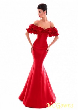 Ncgowns Red Tone Color Family Floor-Length Mermaid Trumpet Fishtail Sweep 15-30Cm Along The Floor Train Red Dresses