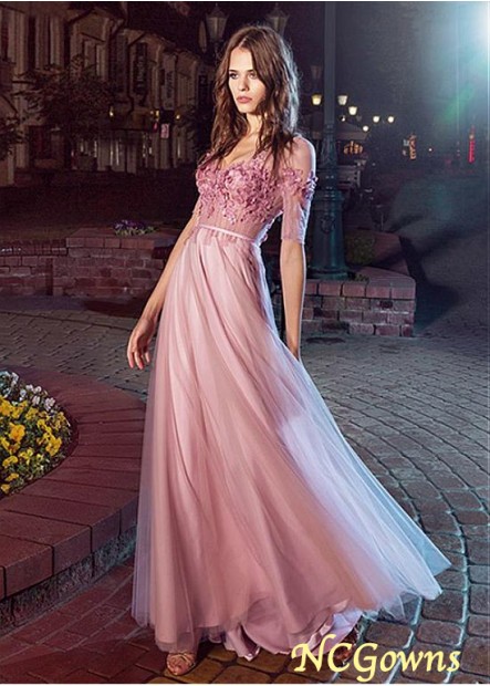 Ncgowns Floor-Length Hemline Pink Dresses