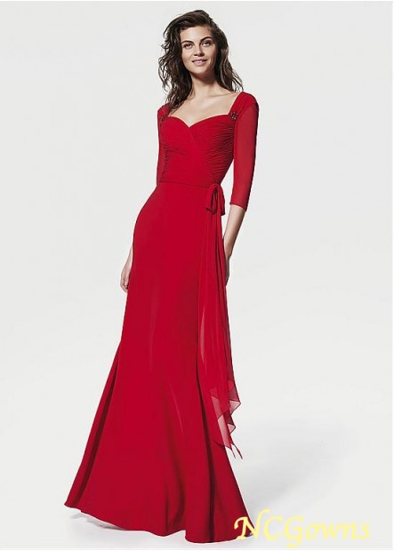 Ncgowns Straight Red Tone Color Family V-Neck Chiffon Special Occasion Dresses