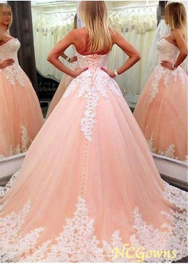 Ncgowns Tulle Floor-Length Ball Gown Sweetheart Neckline