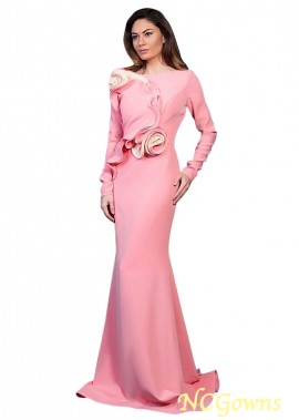 Spandex Fabric Pink Mermaid Trumpet Pink Dresses T801525360505