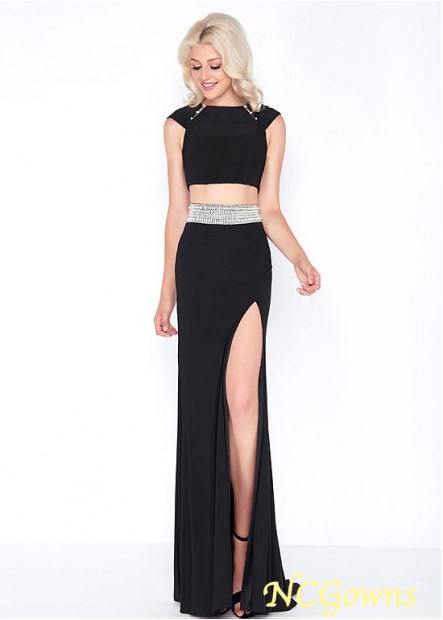 Black Floor-Length Hemline Sheath Column Silhouette Jewel Neckline Special Occasion Dresses T801525401712