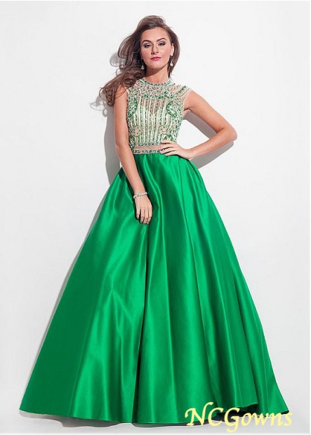 Tulle  Satin Pleat Skirt Type Jewel Special Occasion Dresses