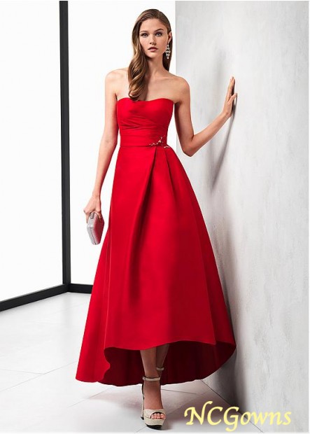 Ncgowns Red Tone Strapless Special Occasion Dresses