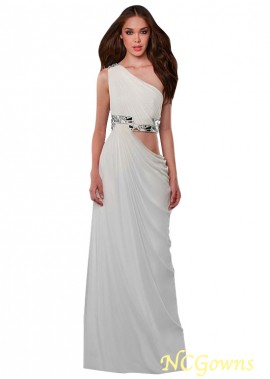Ncgowns Floor-Length Hemline One Shoulder White Evening Dresses