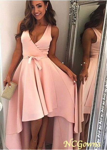 Acetate Satin Fabric Pleat Skirt Type Without Train Pink Dresses