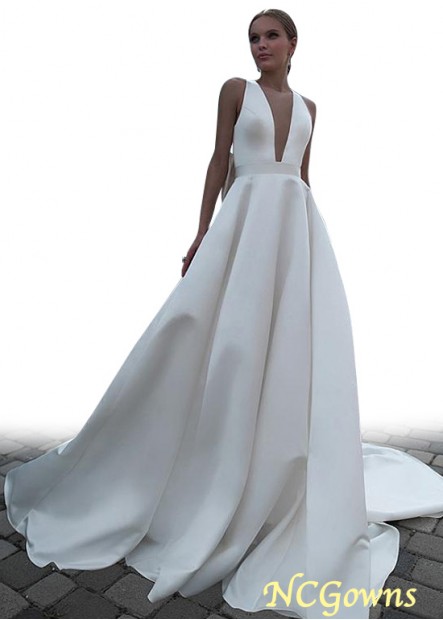Natural Cathedral 50-70Cm Along The Floor Wedding Dresses