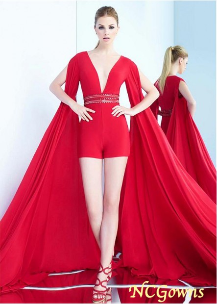V-Neck Neckline Spandex Floor-Length Special Occasion Dresses