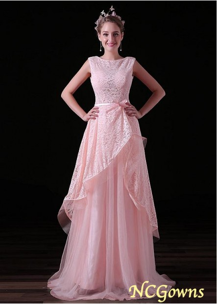 Pleat Tulle  Lace Pink Special Occasion Dresses