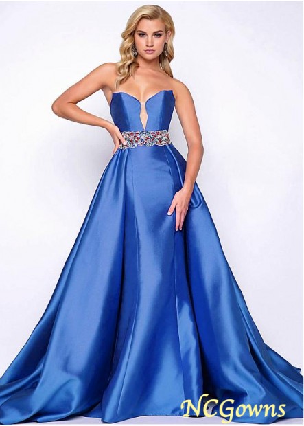 Floor-Length Blue Tone V-Neck Royal Blue Dresses