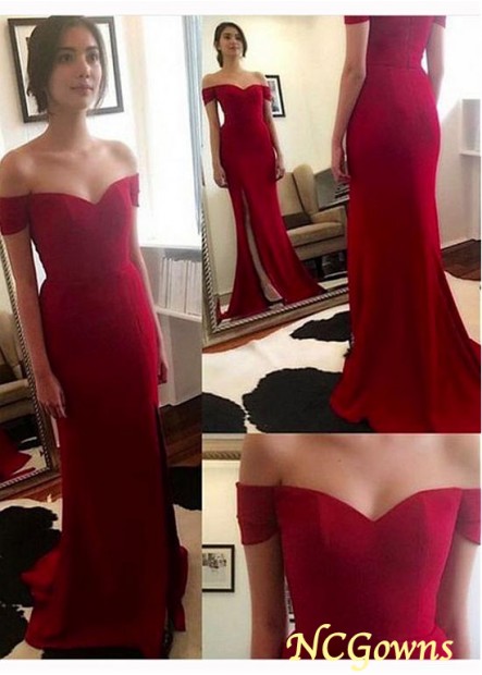 Floor-Length Mermaid Trumpet Silhouette Red Tone Color Family Chiffon Special Occasion Dresses