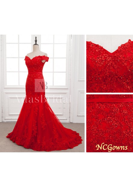 Red Tone Color Family Floor-Length Fishtail Color