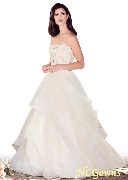 A-Line Silhouette Full Length Natural Waistline Wedding Dresses