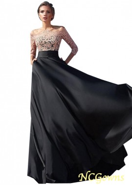 A-Line Silhouette Floor-Length Black Special Occasion Dresses