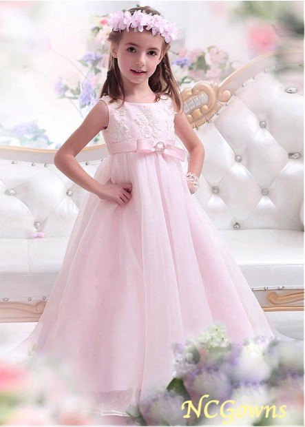 Pink Color Family Ball Gown Silhouette Flower Girl Dresses