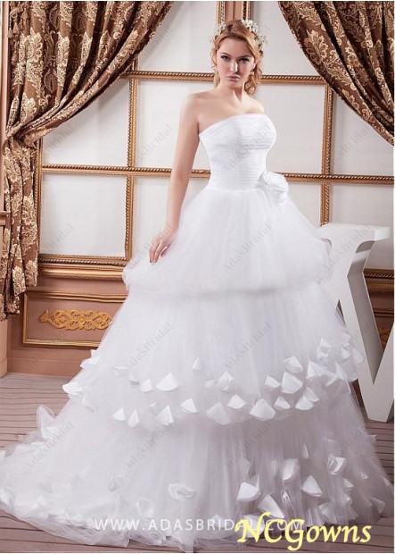 Ball Gown Sleeveless Strapless Natural Waistline Wedding Dresses T801525330416