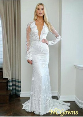 Full Length Long Sleeve Length Lace Wedding Dresses
