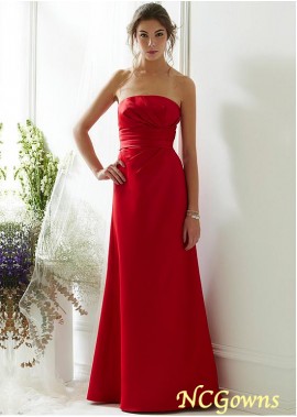 Ncgowns Natural Strapless Neckline Satin Fabric Red Dresses