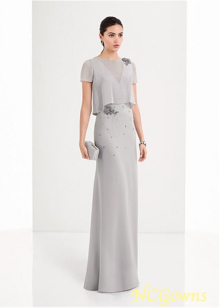 Ncgowns Floor-Length Gray Color Family Straight Skirt Type Special Occasion Dresses