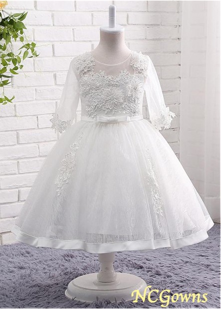 Tulle  Lace Fabric White Ball Gown White Dresses