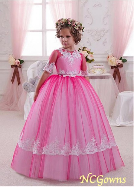 Tulle  Satin Pink Dresses