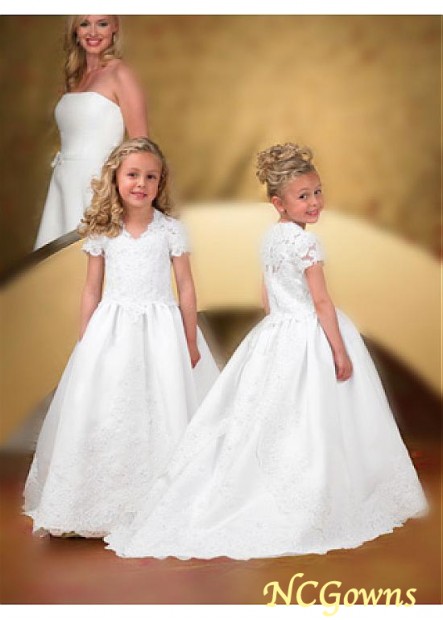 Tulle  Santin Floor-Length Hemline Ball Gown White Dresses