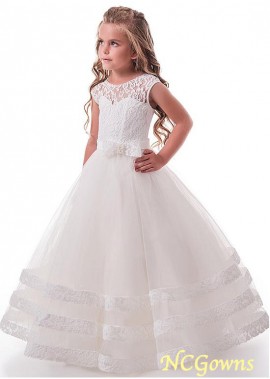Lace  Tulle Fabric Flower Girl Dresses