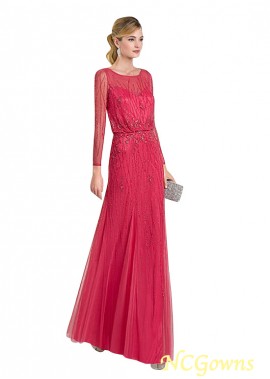 Scoop Red Tone Color Family Tulle Mother Of The Bride Dresses