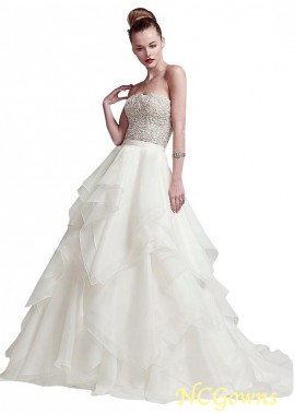 A-Line Silhouette Strapless Neckline Natural Waistline Wedding Dresses