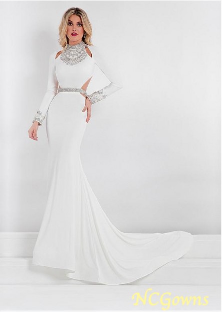 Fishtail Skirt Type Floor-Length Hemline Chiffon Fabric White Dresses