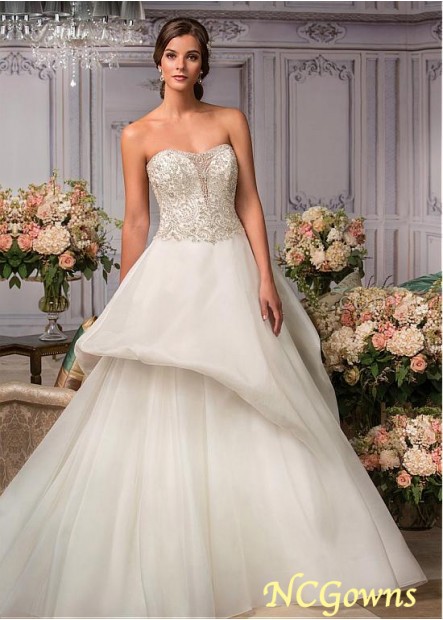 Dropped Sweetheart Neckline Tulle  Organza Plus Size Wedding Dresses