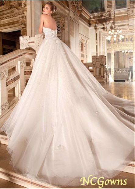 Sleeveless Natural Cathedral 50-70Cm Along The Floor Train Sweetheart Wedding Dresses