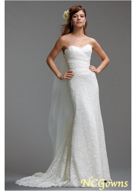 Sweetheart Neckline Natural Full Length Wedding Dresses