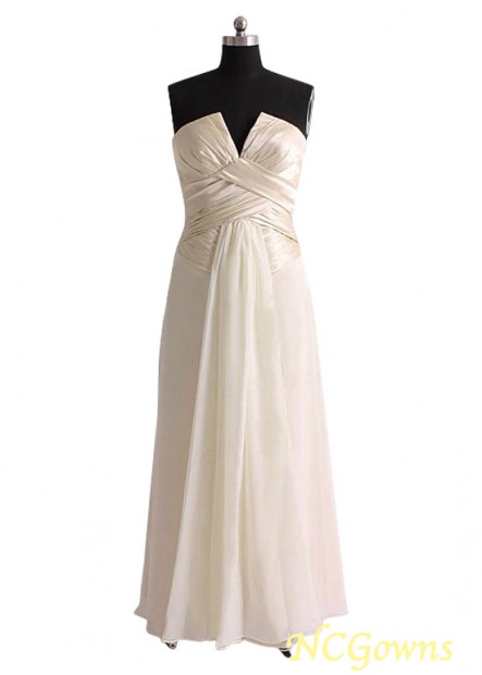 Ncgowns White Color Family A-Line Silhouette Evening Dresses