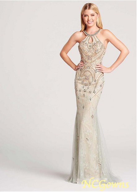 Ncgowns Sheath Column Silhouette Tulle Fabric Jewel Champagne Dresses