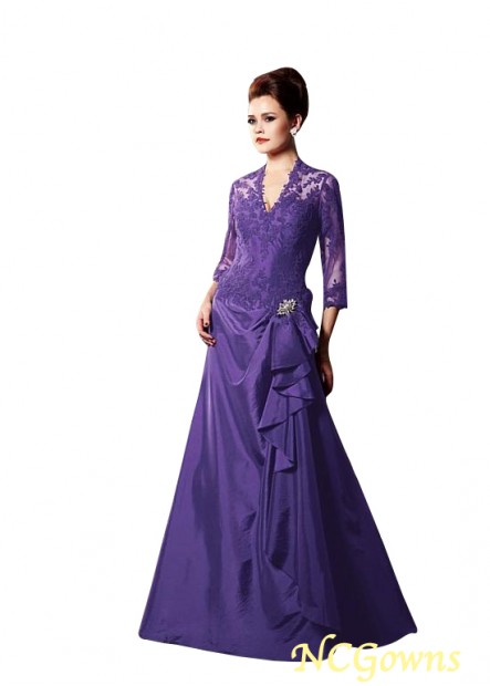 Ncgowns A-Line V-Neck Purple Mother Of The Bride Dresses