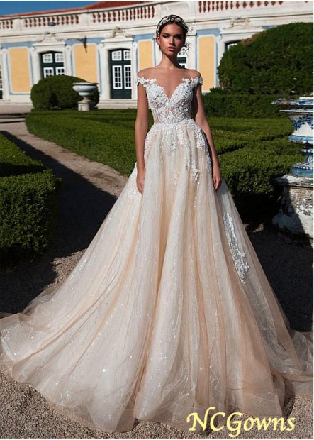Full Length Cap Sleeve Type Royal Monarch 70Cm Along The Floor Train Wedding Dresses