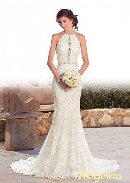 Ncgowns Jewel Mermaid Trumpet Tulle Sleeveless Sleeve Length Lace Wedding Dresses