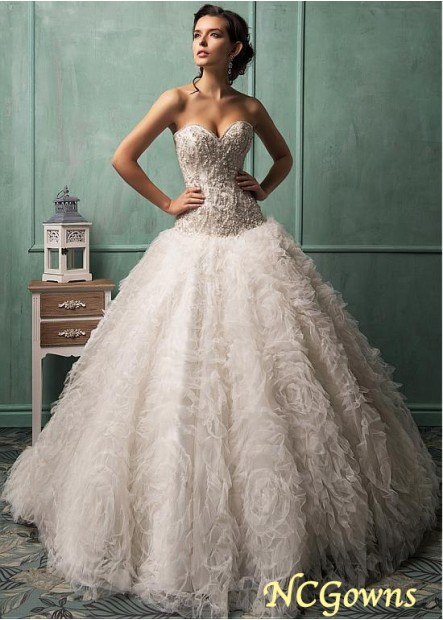 Ball Gown Sweetheart Dropped Wedding Dresses
