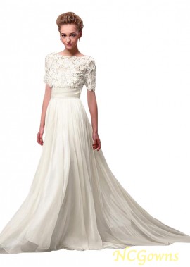 White A-line Mother of the Bride Dress