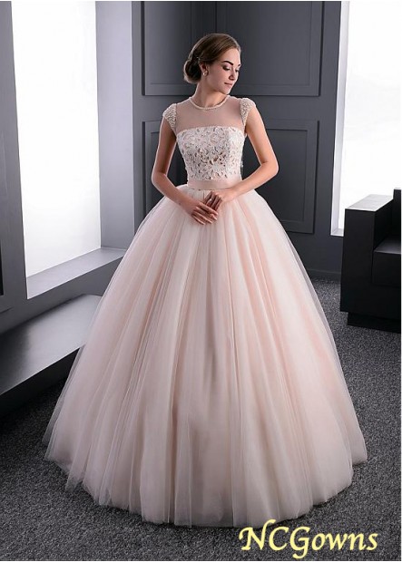 Ncgowns Cap Ball Gown Tulle Full Length Pink Dresses