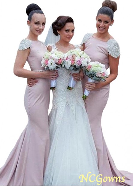 Natural Waistline Full Length Bridesmaid Dresses