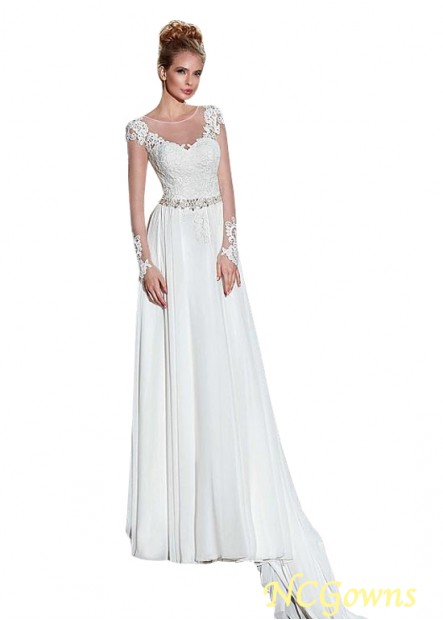 Full Length Tulle  Chiffon Fabric Wedding Dresses