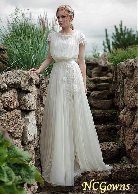 A-Line Without Train Tulle Wedding Dresses